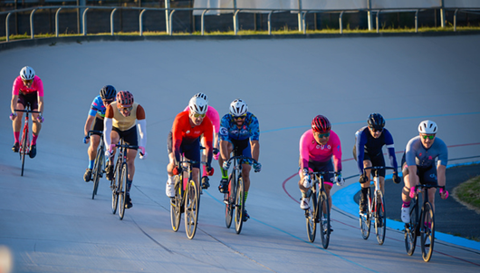 A photo of Racers on the Velodrome Track