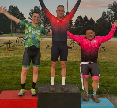 A photo of Hyun placing 3rd for the omnium on Wednesday June 12