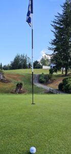 PGM golf ball on the 8th green of Blue Boy Golf Course